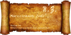 Marczinkech Zoé névjegykártya
